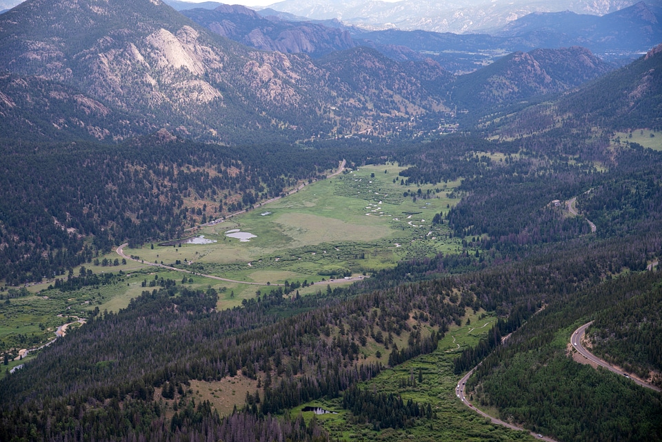 Close-up landscape of the valley of the mountain