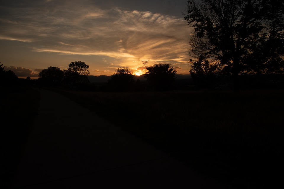 Sunset on a hill in Denver