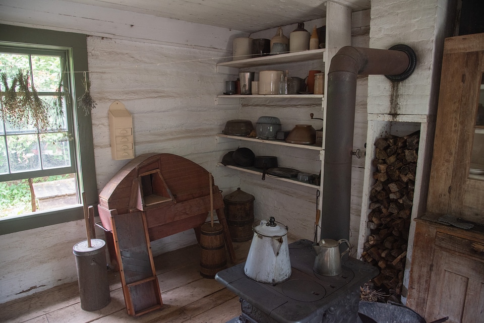Furnace, pots and tea kettles at Old World Wisconsin