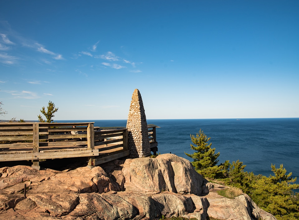 Top of Sugarloaf mountain and monument and landscape
