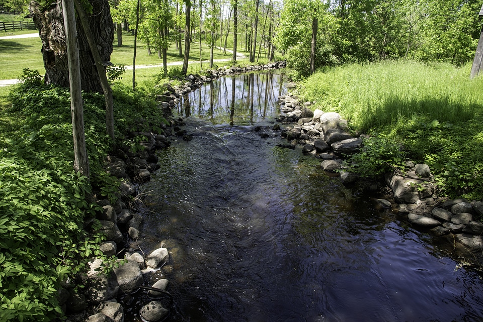 Small Stream running under the bridge