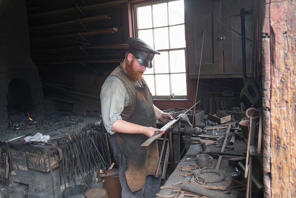 Blacksmith at work at Old World Wisconsin