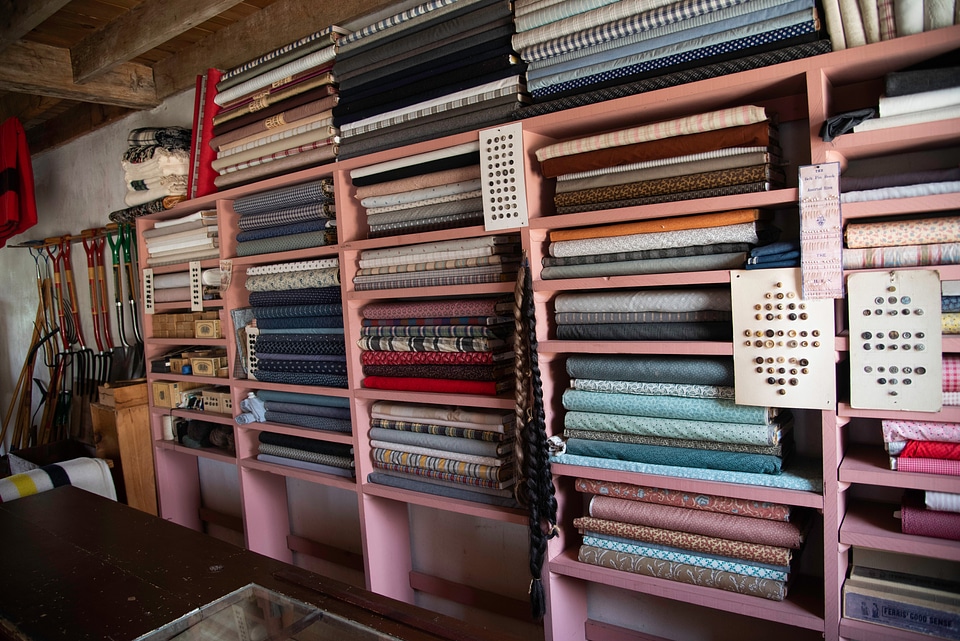 Cloth and sheets in the general store