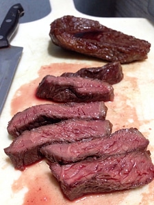 Chopped Steak on a cutting board photo