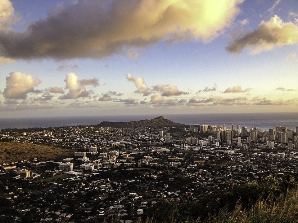 Honolulu under the skies in Hawaii