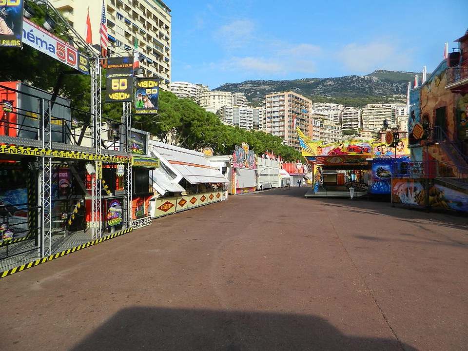 Monaco cityscape with hills in the background