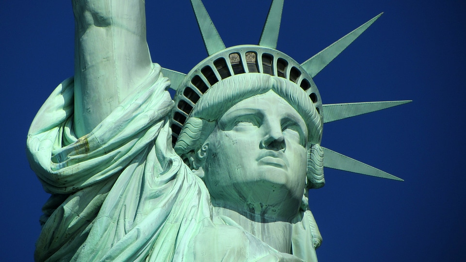 Face of the Statue of Liberty in New York photo