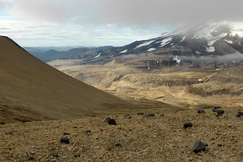 Landscape of Katmai Pass in Katmai National Park, Alaska