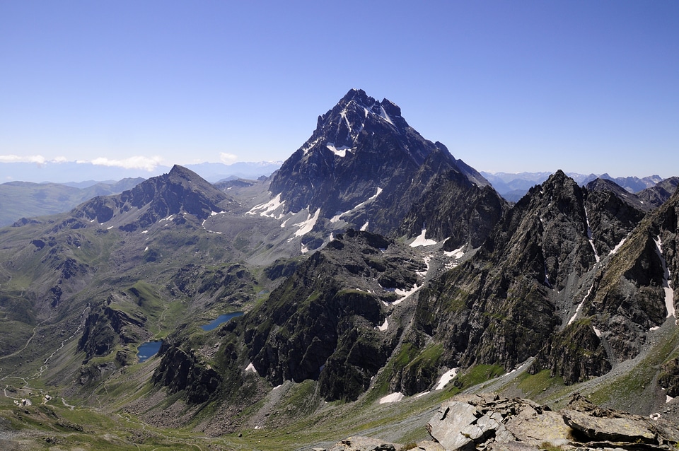 Mountainous Landscape with peaks photo