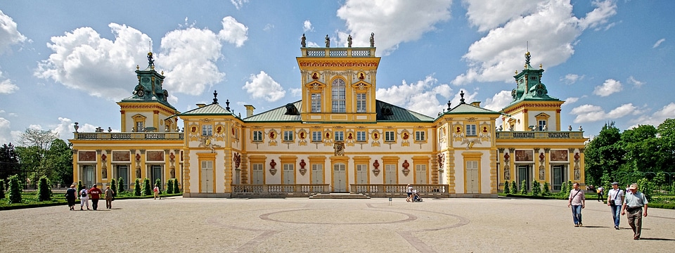 Front View of the Wilanów Palace in Warsaw, Poland
