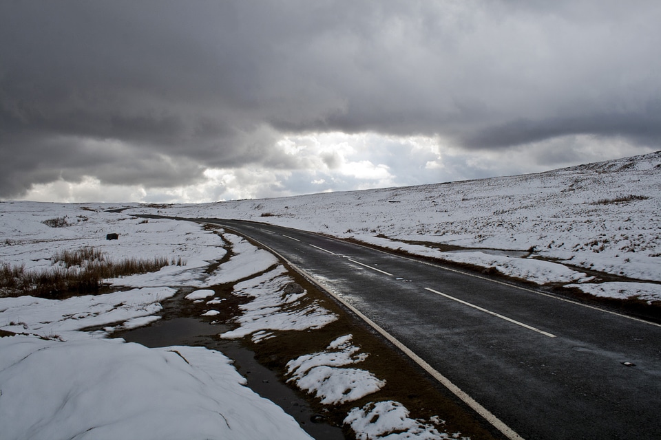 Road along the Snowy landscape