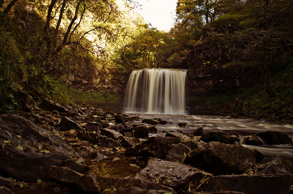 Waterfalls scene in Wales