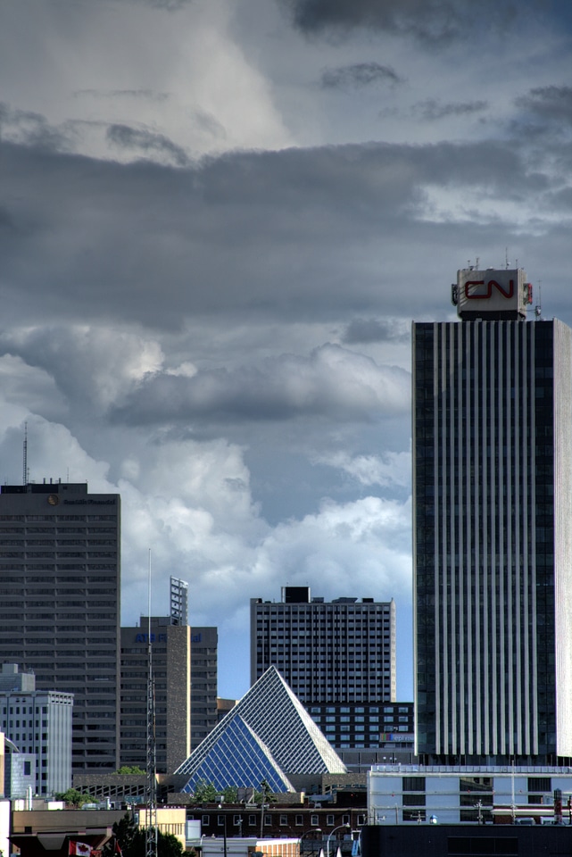 Edmonton City Hall and surrounding buildings in Edmonton