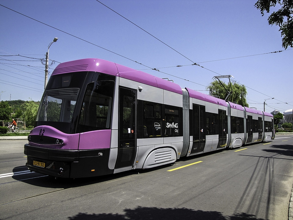  PESA Swing tram on Splaiul Independenței in Cluj-Napoca, Romania