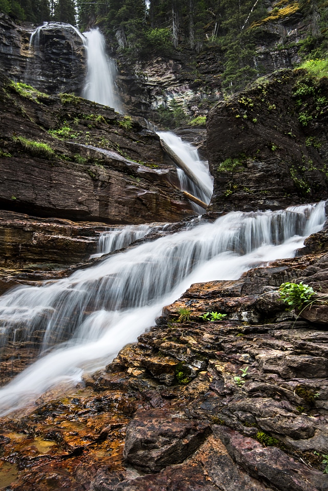 Virginia Falls scenic nature in Glacier National Park, Montana