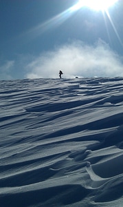 Snowy hill with snow photo