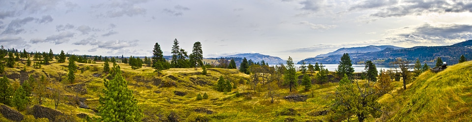 Panoramic View of Columbia River Gorge landscape photo