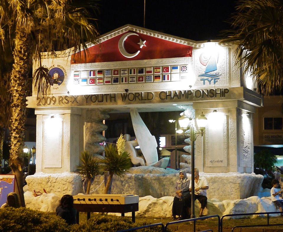Monument built for the Windsurfing championships in Yalikavak, Turkey