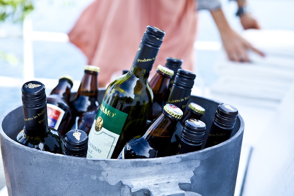 Bottles of Wine in a metal Pail