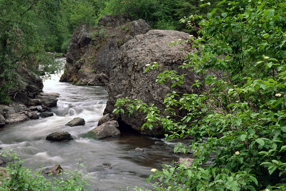 Colville National Forest San Poil River landscape in Washington