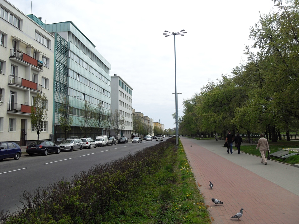 Piłsudski Avenue with modernist buildings in Gdynia, Poland