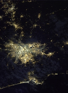 Satellite View of the Greater São Paulo at night photo