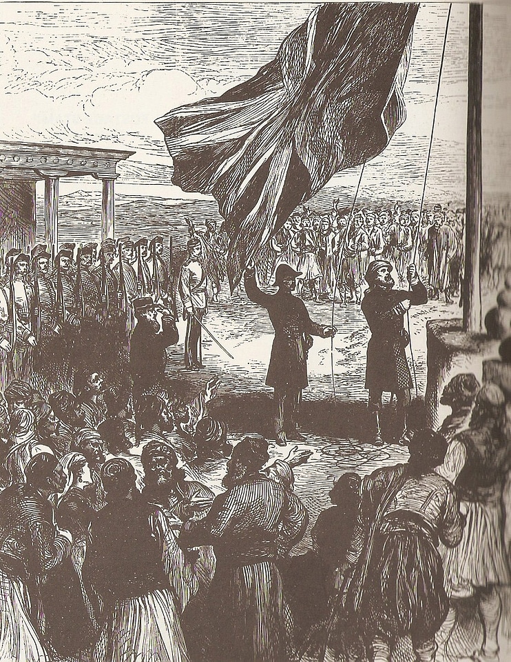 Hoisting the British flag in Nicosia, Cyprus