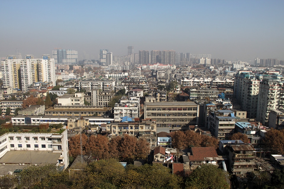 Cityscape view of Wuhan from the tower