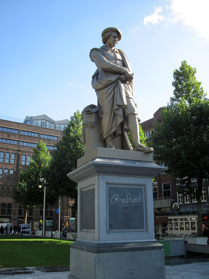 Rembrandt Statue in Amsterdam