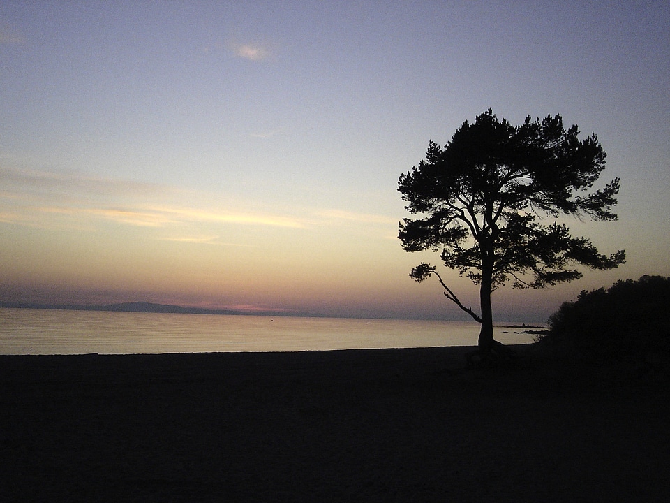 Dusk Sky and shoreline landscape at Lake Baikal, Russia