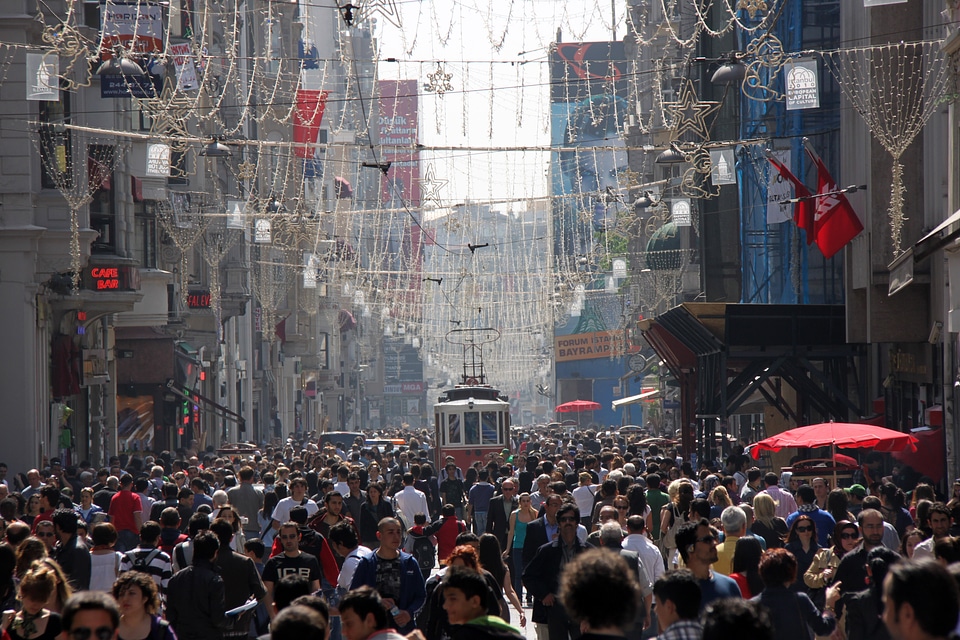 İstiklal Avenue in Beyoğlu, Turkey