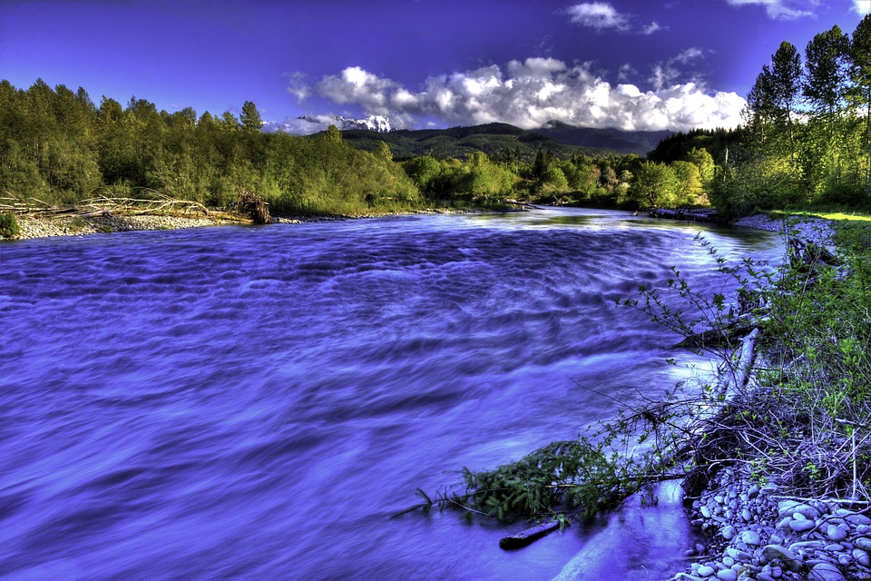 Elwha River landscape in Olympic National Park, Washington HDR
