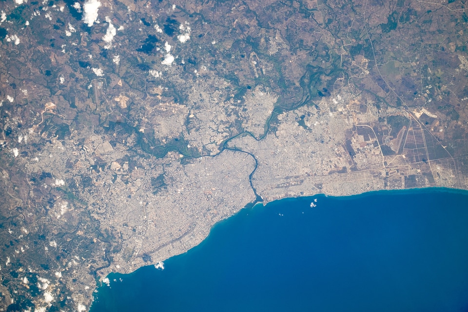 Satellite Image from space of Santo Domingo