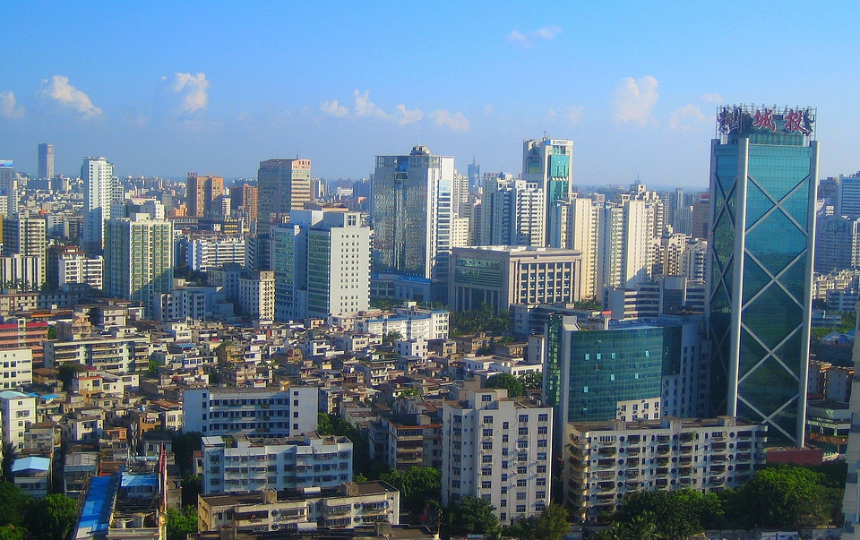 Cityscape of Haikou from south Bin Hai Road