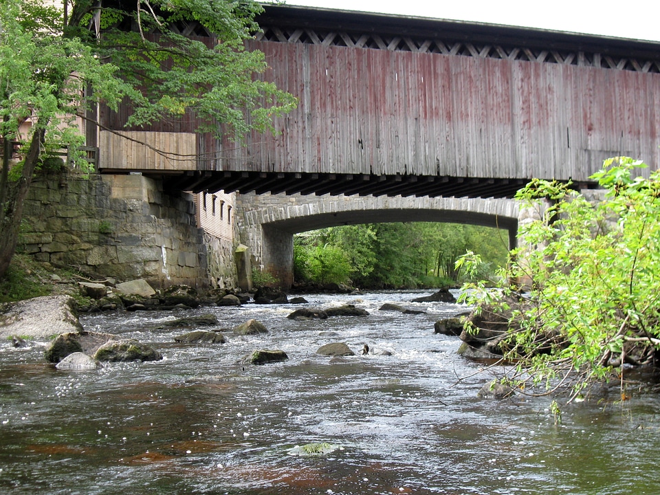 Hopkinton Railroad Covered Bridge in New Hampshire
