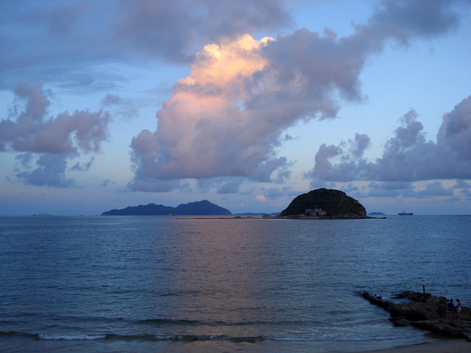 Xichong beach with islands near Shenzen