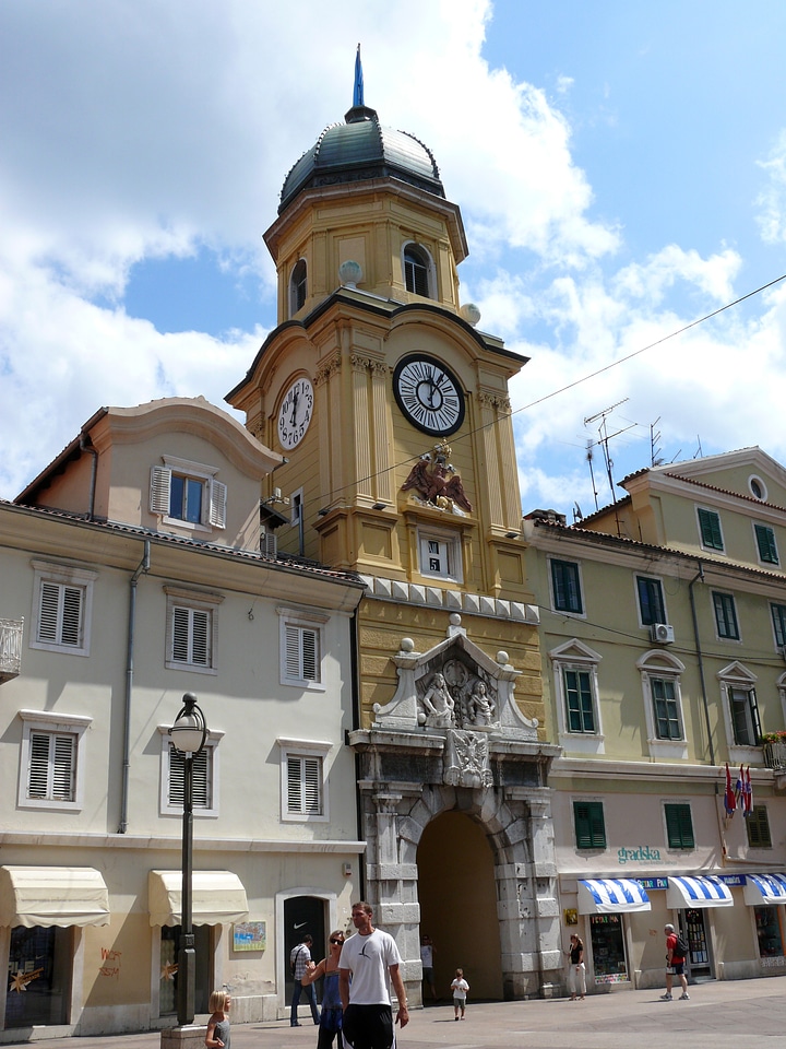  Baroque city clock tower in Rijeka, Croatia