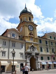 Baroque city clock tower in Rijeka, Croatia photo