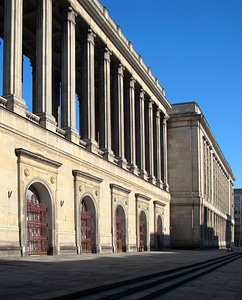 Ministry of Agriculture building and wall in Warsaw, Poland