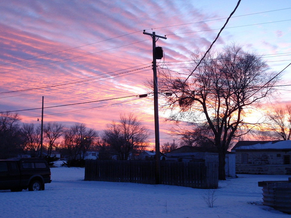 Yellowstone Street district at sunset in Terry, Montana