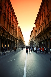 Streets of Turin during Sunset photo