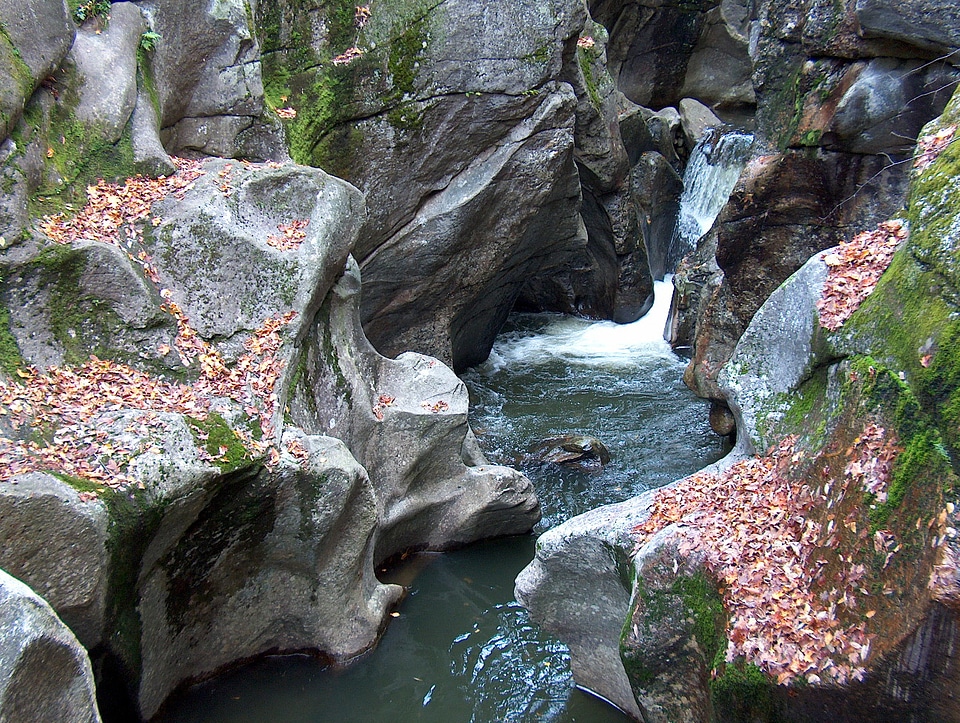 Sculptured Rocks and waterfalls in Groton, New Hampshire