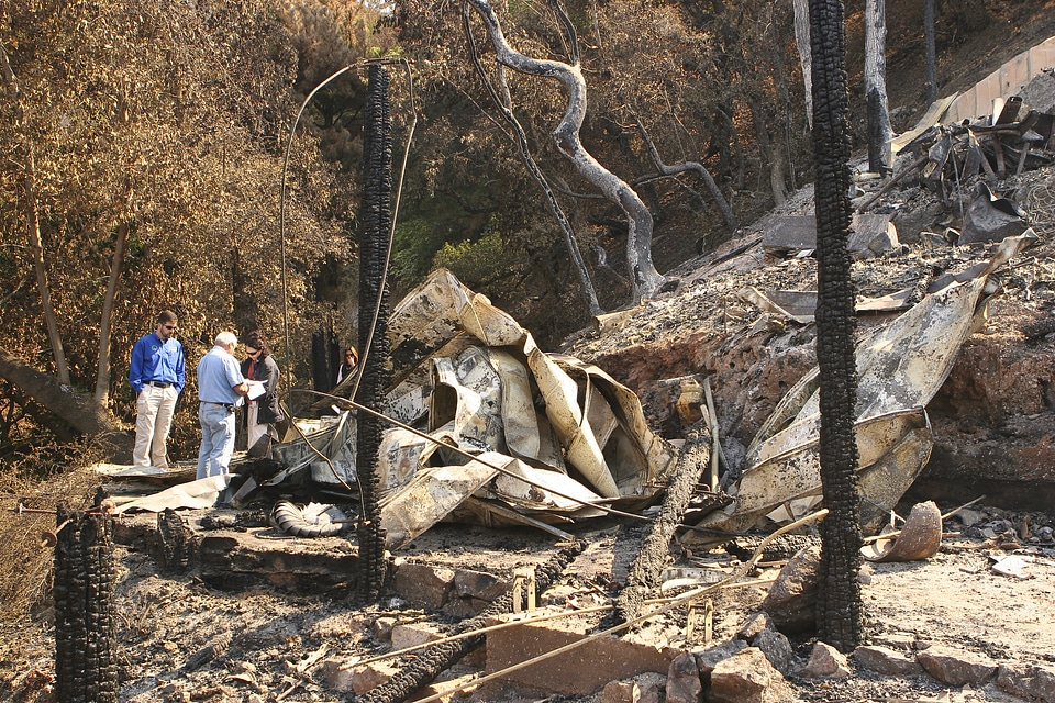 Wildfire Damage after Basin Fire in California in Big Sur