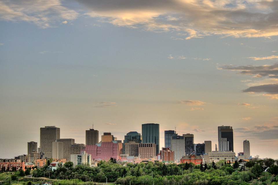 Dusk View of East Downtown in Edmonton