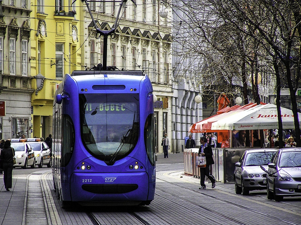 Croatian Tram in Zagreb, Croatia