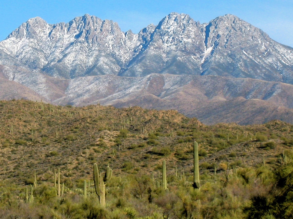 Four peaks landscape out of the desert in Arizona