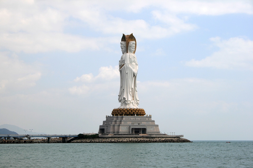 Giant Bodhisattva Guanyin Statue in the Sea