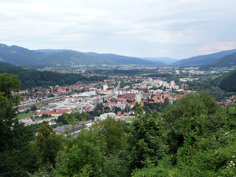 Overview of Kapfenberg in central Austria
