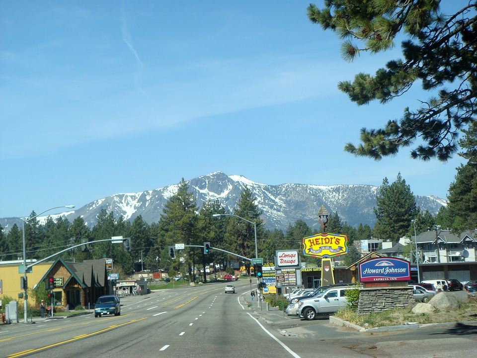 US Route 50 going through south Lake Tahoe