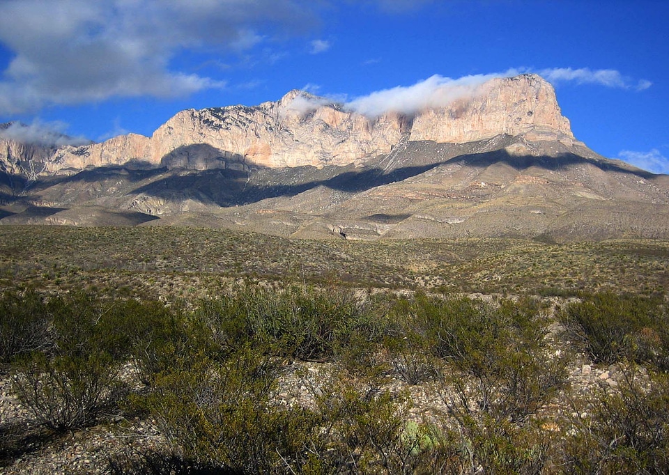 El Captain and Guadalupe Peak with clouds